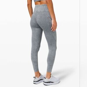 Lululemon Fast and Free 25" *Ice Dye In Ice Wash Asphalt Grey 2